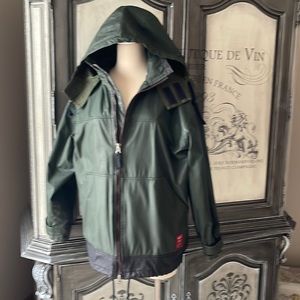 Abercrombie green rain jacket